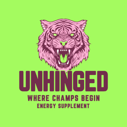 Online Logo Creator with a Tiger Graphic for an Energy Supplement