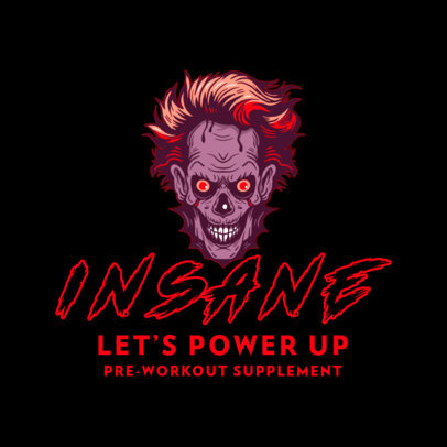 Pre-Workout Supplements Brand Logo Generator with a Horror Character 6232g