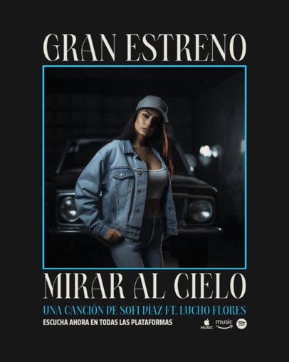 Instagram Post Template for a Mexican Female Singer's New Single