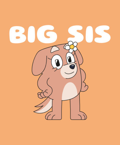 Cartoonish T-Shirt Design Template With a Bluey-Inspired Theme 2138n-6094