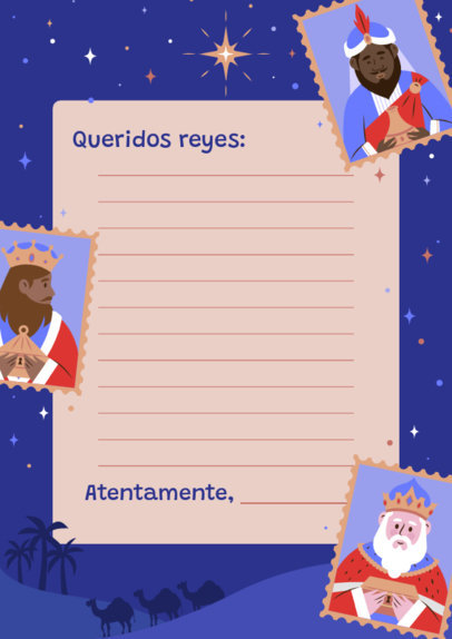 Printable Letter Design Maker for Dia de Reyes Featuring Holiday Graphics 6117
