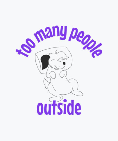 T-Shirt Design Creator Featuring a Cute Puppy with a Quote for Introverts