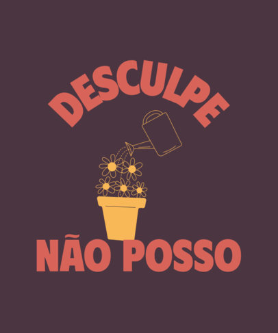 T-Shirt Design Creator Featuring a Watering Can and Flowers with a Quote for Introverts