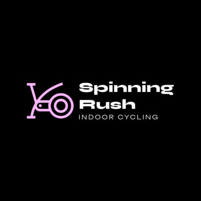 Indoor Cycling Studio Logo Template with a Spinning Bike Icon