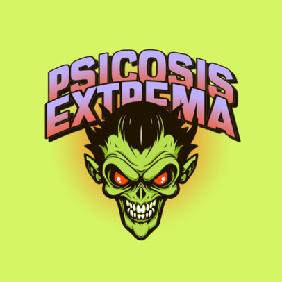 Energy Supplements Brand Logo Creator with a Psychotic Character Illustration 6236b