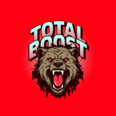Pre-Workout Supplements Brand Logo Generator with a Growling Bear 6236c