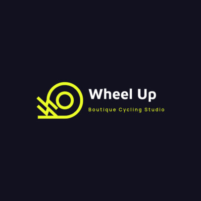 Boutique Cycling Studio Logo Template with a Stationary Bike Wheel Icon