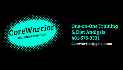 Back Business Card Generator With a Training and Nutrition Center Contact Info