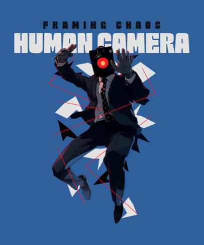 T-Shirt Design Template Featuring a Skibidi Toilet-Inspired Character Illustration