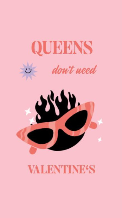 Instagram Story Video Template with Illustrated Sunglasses and an Anti-Valentine's Quote 7451