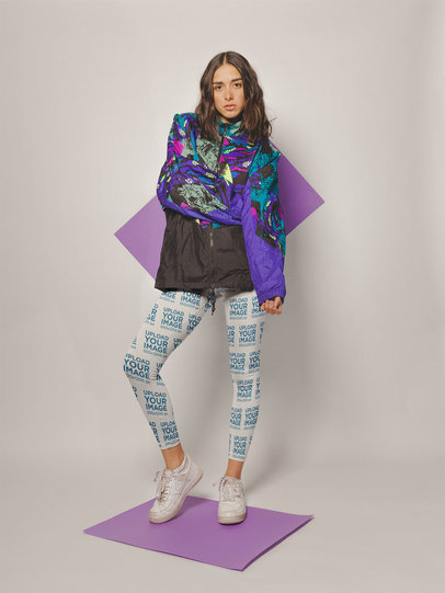 Mockup of a Girl Wearing Women's Running Leggings 