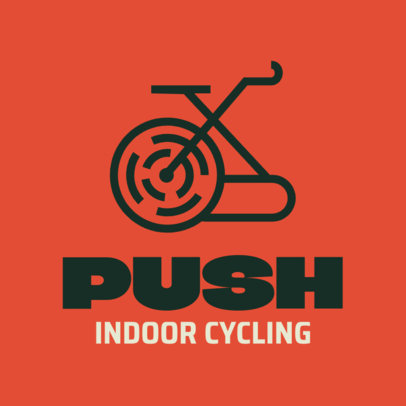 Cycling Studio Logo Template Featuring a Stationary Bike Icon