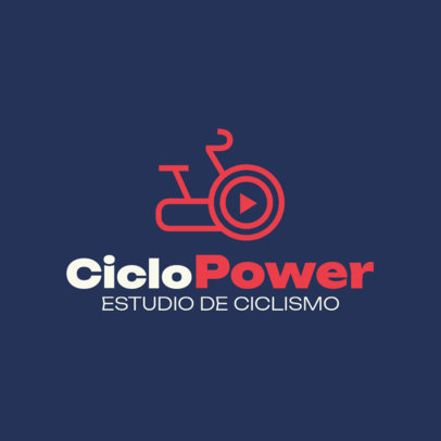 Logo Generator with a Stationary Bike Icon for a Cycling Studio