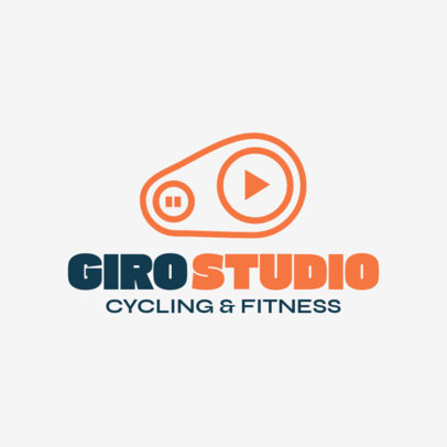 Cycling and Fitness Studio Logo Creator with Music Play and Pause Icons