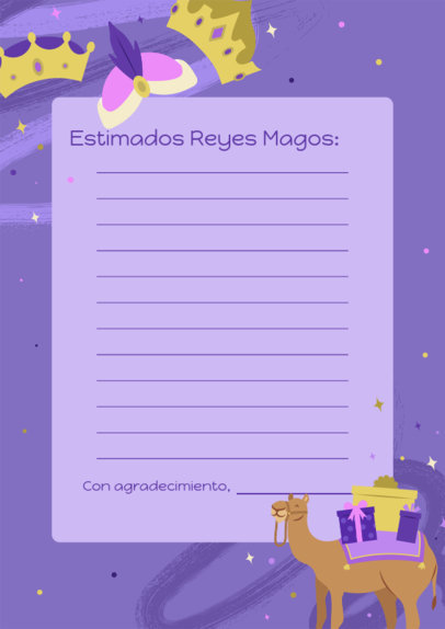 Printable Letter Design Generator for Three Kings Day 6117a