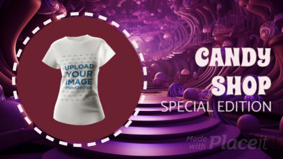 3D T-Shirt Video Featuring an Ad Inspired by Wonka