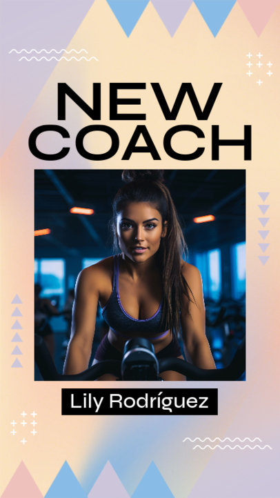 Instagram Story Generator Featuring an Indoor Cycling Coach
