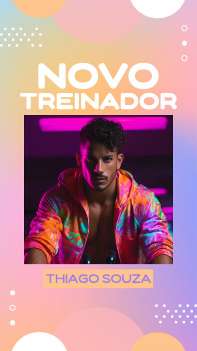 Instagram Story Template to Introduce a Coach for an Indoor Cycling Studio