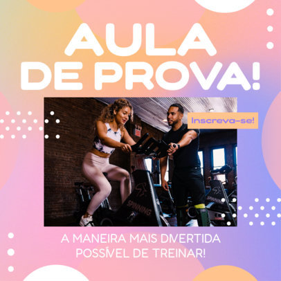 Instagram Post Template Featuring an Ad for an Indoor Cycling Studio