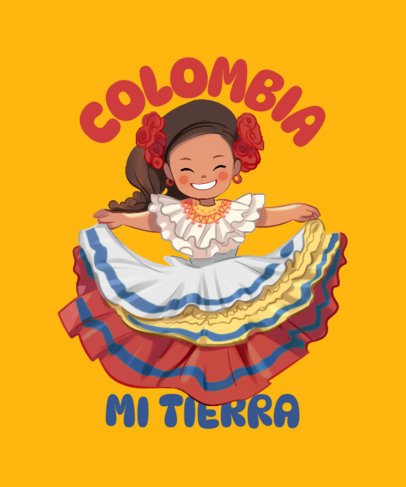 T-Shirt Design Creator With an Illustrated Woman in a Traditional Colombian Clothing