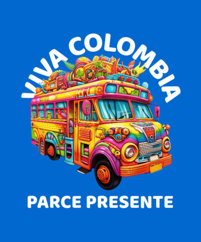 T-Shirt Design Template Featuring a Proud Colombian-Inspired Theme