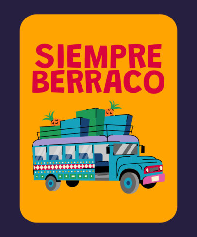 T-Shirt Design Generator Featuring a Bus Graphic With a Colombian Slang