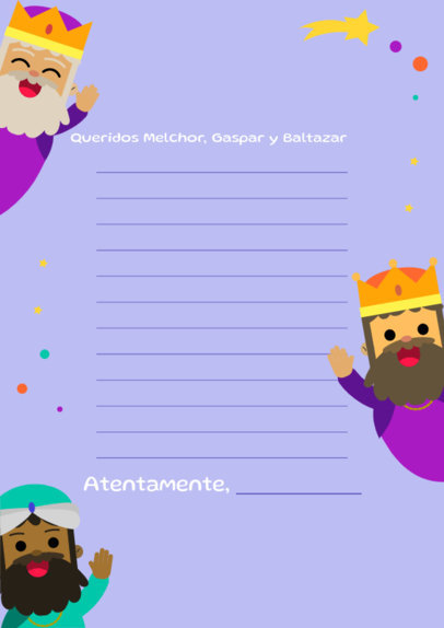 Printable Letter Design Creator Featuring Dia de Reyes-Themed Graphics 6117b