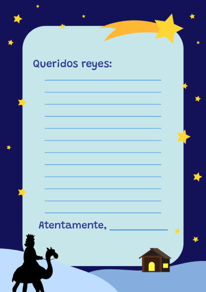 Printable Worksheet Design Template for a Dia de Reyes-Themed Letter 6117c