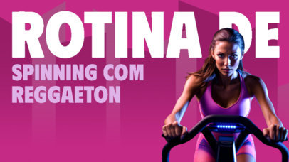 Fitness YouTube Thumbnail Maker for a Spinning Routine Vlog 6112d