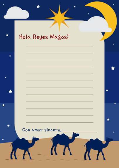 Worksheet Design Generator for a Three Kings Day Letter 6117e