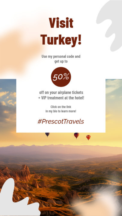 Online Instagram Story Template Featuring an Influencer Special Trip Promo