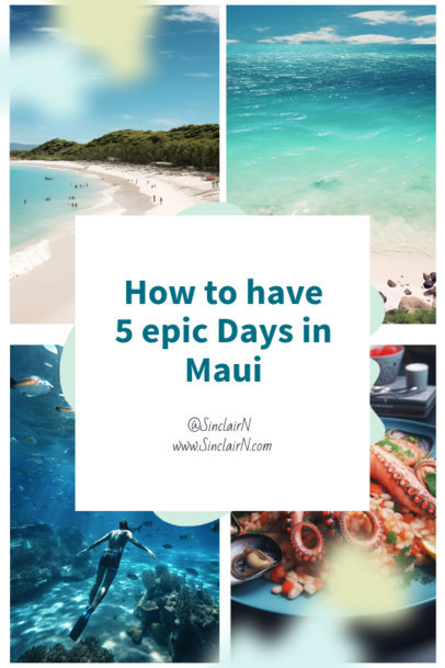 Social Pinterest Pin Generator Featuring Travel Ideas in Maui 6251a