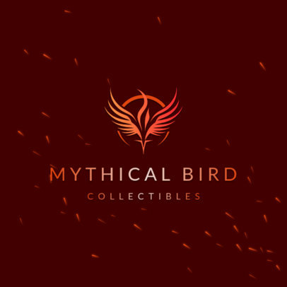 Logo Generator for a Collectibles Shop Featuring a Phoenix Illustration 6247a