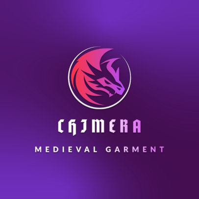 Logo Template for Medieval Garments Featuring a Dragon Graphic 6247c