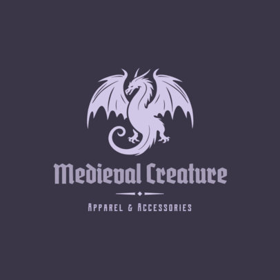 Logo Template for a Medieval Clothes Store Featuring a Dragon Illustration 6246c