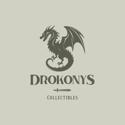 Collectibles Store Logo Template Featuring a Medieval Theme 6246g