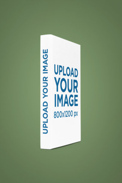 Mockup of a Hardcover Book Standing on a Customizable Background m36726