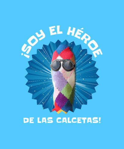 T-Shirt Design Generator Featuring a Sock Inspired by 31 Minutos 5947i-6114