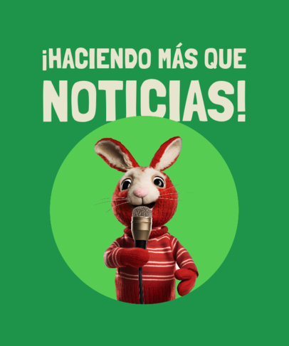 T-Shirt Design Template With an AI-Generated Graphic Inspired by 31 Minutos