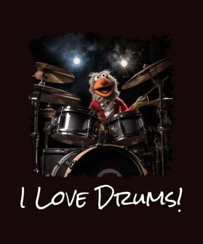 Muppets-Inspired T-Shirt Design Maker With a Puppet Playing the Drums