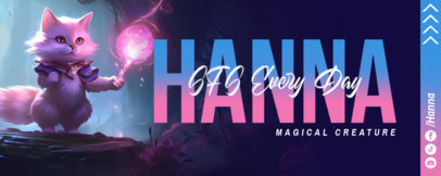 Twitch Profile Banner Creator With a Cat Graphic Inspired by a League of Legends Character ED-6752b