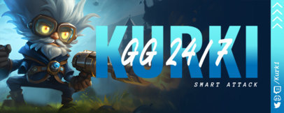 Twitch Profile Banner Template Featuring a League of Legends-Inspired Aesthetic ED-6752c