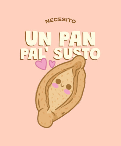 T-Shirt Design Generator With a Cartoonish Bread and a Mexican Slang