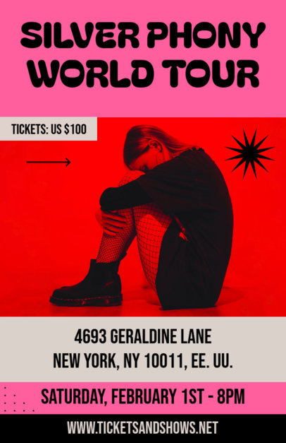 Poster Design Maker Featuring a Singer's World Tour Event