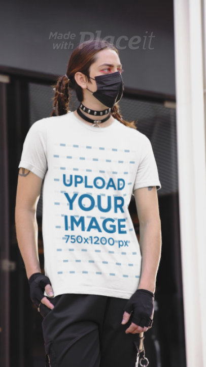 Crewneck Tee Video Featuring a Man in a Harajuku-Inspired Outfit