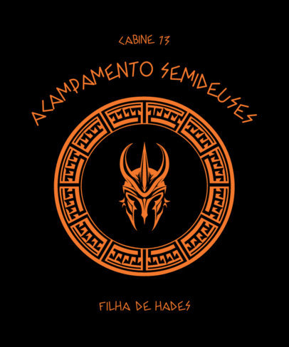 Quote T-Shirt Design Generator Featuring a Hades Theme Inspired by Camp Half-Blood