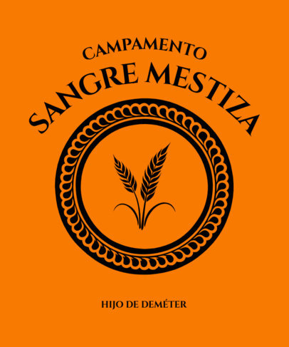 T-Shirt Design Template  Featuring a Greek Mythology Aesthetic Inspired by Percy Jackson