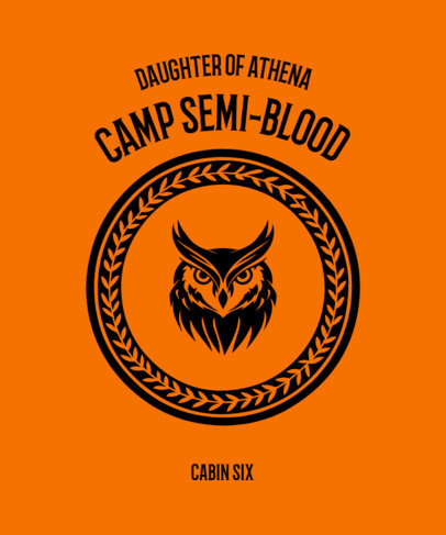 T-Shirt Design Template Featuring a Greek Mythology Theme Inspired by Percy Jackson