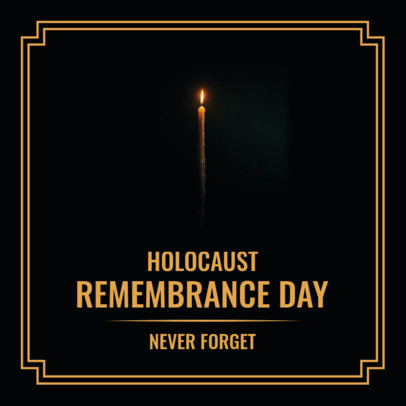 Instagram Post Template with a Solemn Aesthetic for a Holocaust Remembrance 6264