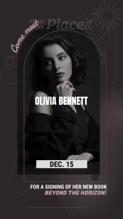 Instagram Story Video Template for a Book Sign Launch Event